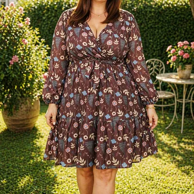 Robe forêt enchantée champêtre multicolore Femme taille 54 marque Boohoo 💍 